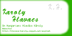 karoly hlavacs business card